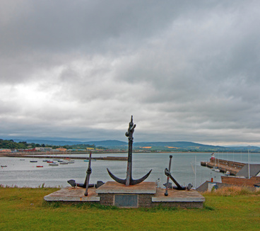 Anchor Monuments above Wicklow Ireland North Harbor